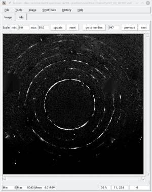  Same diffraction image, after running the diamond removal script and replacing masked values with inpainting