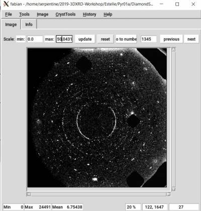  Diffraction image in Fabian after background processing and artifact removing)